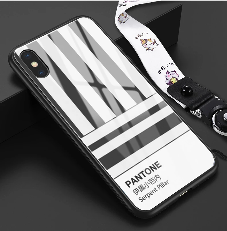 Kamado Nezuko Kimetsu no Yaiba Demon Slayer Pantone черный стеклянный чехол для телефона для iphone 6/6s 7 7Plus X, XS i11 i11pro