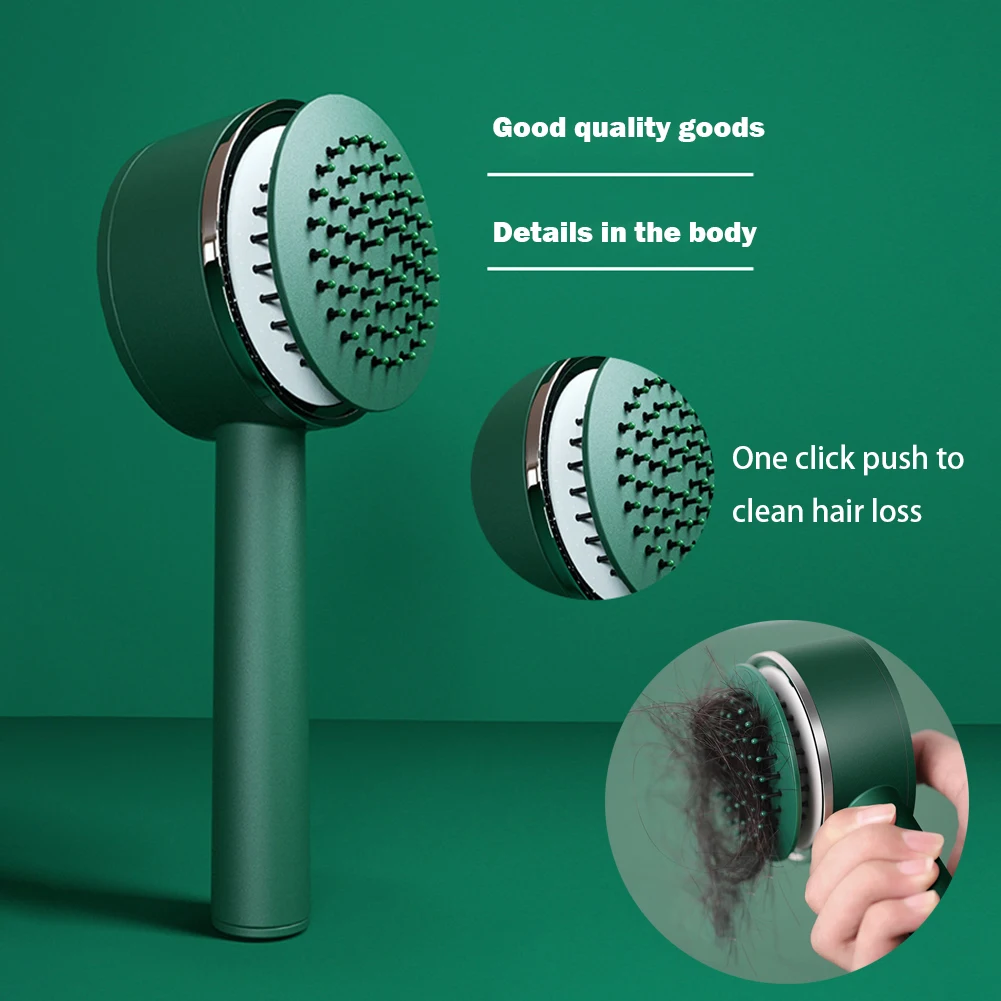 

Self Cleaning Hair Brush for Women One-key Cleaning Hair Loss Airbag Massage Scalp Comb Anti-Static Hairbrush Dropshipping