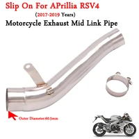 slip on for aprillia rsv4 2017 2018 2019 years motorcycle exhaust escape modified middle link pipe connecting 60mm muffler tube