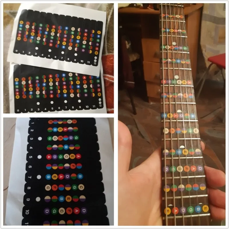 universal wasserdicht gitarre griffbrett hinweis etiketten griffbrett fret aufkleber fit für alle 6 saiten akustische elektrische gitarre free