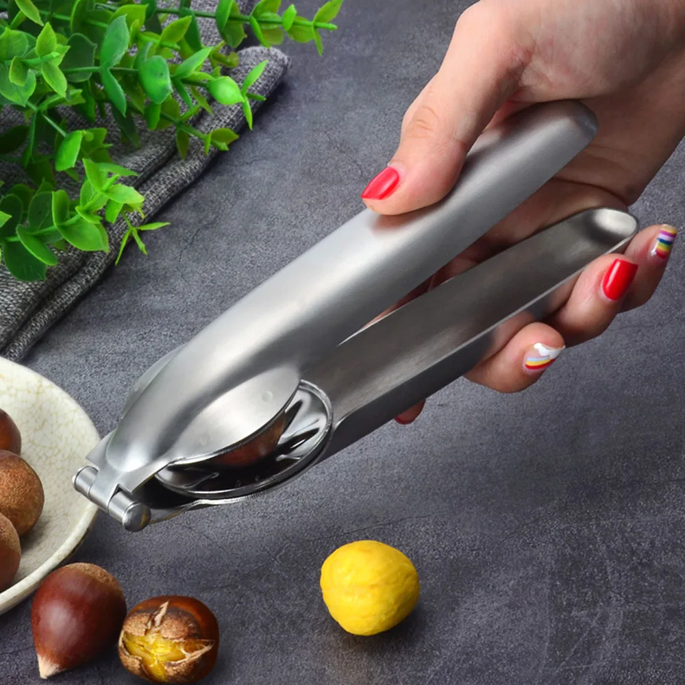 

Stainless Steel Chestnuts Clip Walnut Tongs High Efficiency Chestnuts Opener Walnut Kitchen Tools Gadgets Wholesale