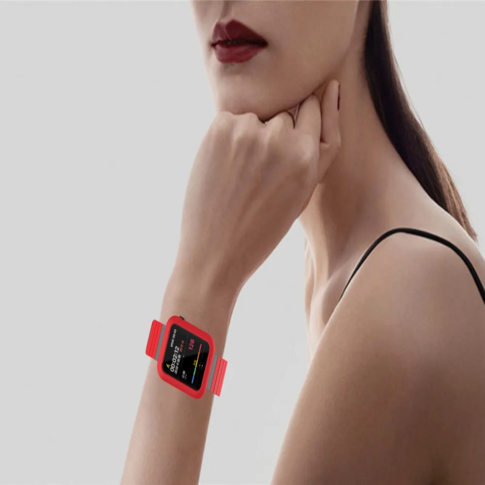 Силиконовый сменный защитный чехол для Xiao mi Smart Watch мягкая рамка бампер защита от