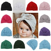 spring new european and american baby bunny ears knotted pullover cotton hat indian hat bowknot top hat