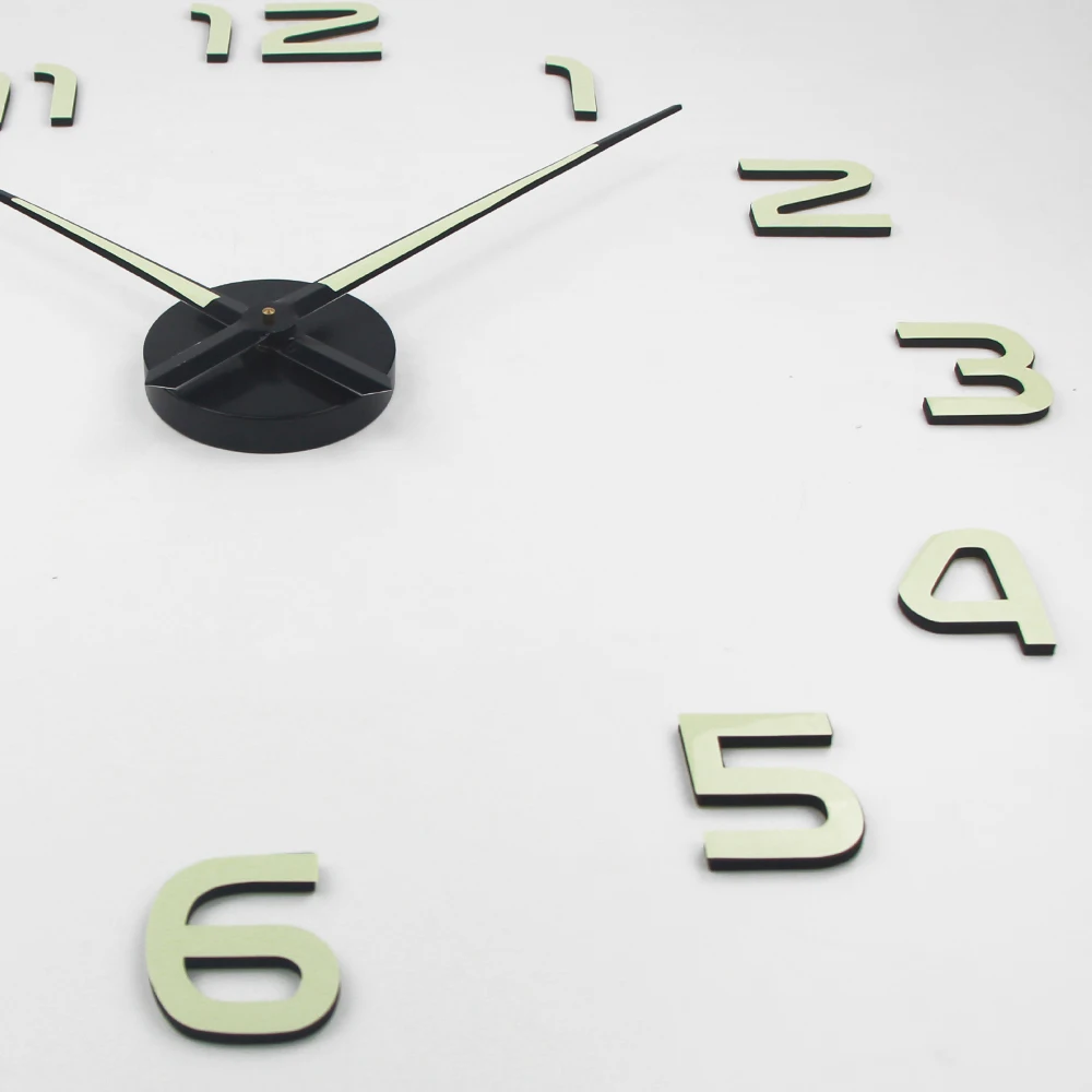 Светящиеся Настенные часы большие ночные Современные Horloge 3D DIY акриловые