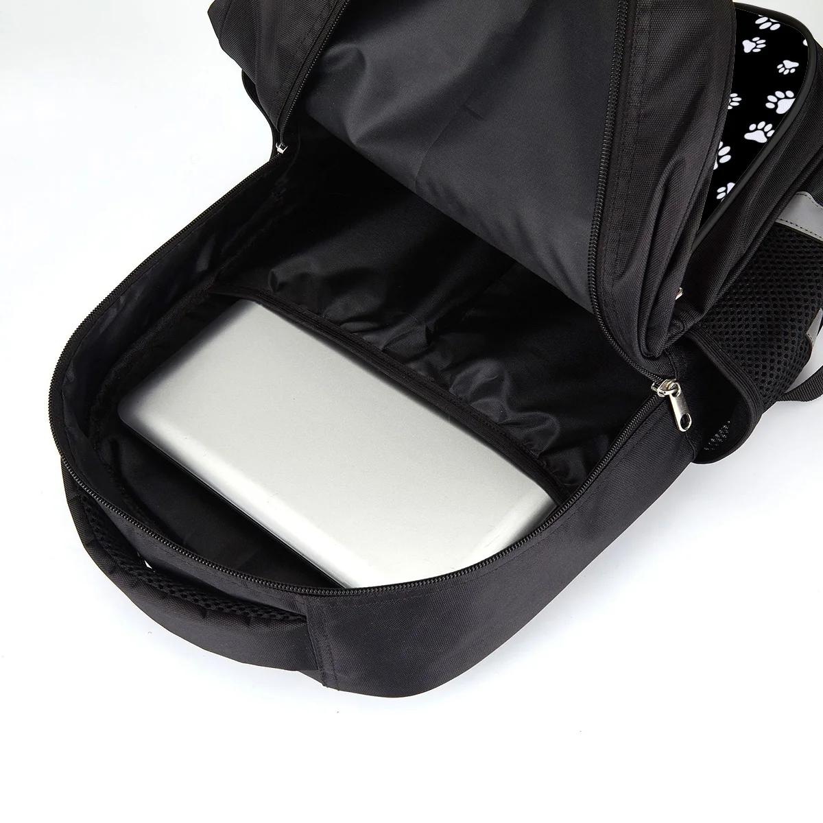 Рюкзаки черный белый кот собака коготь школьные сумки для девочек подростков
