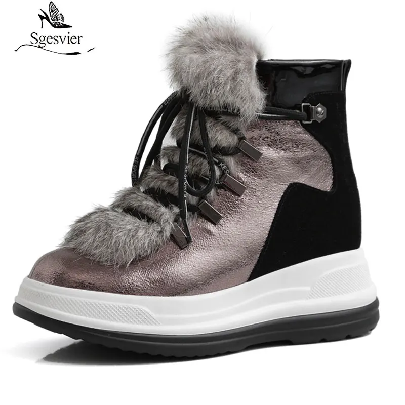 

Sgesvier Брендовые женские ботильоны с шерстью теплые полусапожки; Сезон Зима; Натуральная кожа; Для деловой женщины; Повседневная женская обув...