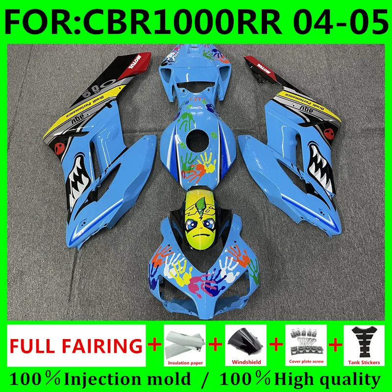 

New ABS Motorcycle Injection mold Fairings Kit Fit For Honda CBR1000RR 2004 2005 cbr1000 04 05 bodywork fairing set blue shark
