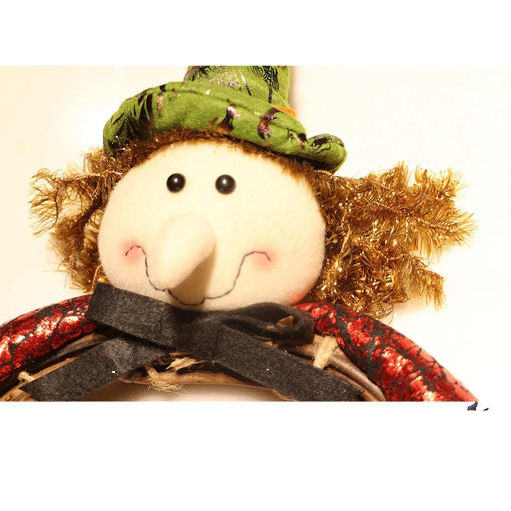 Новый венок украшение на Хэллоуин ротанговый Круглый для дома с привидениями