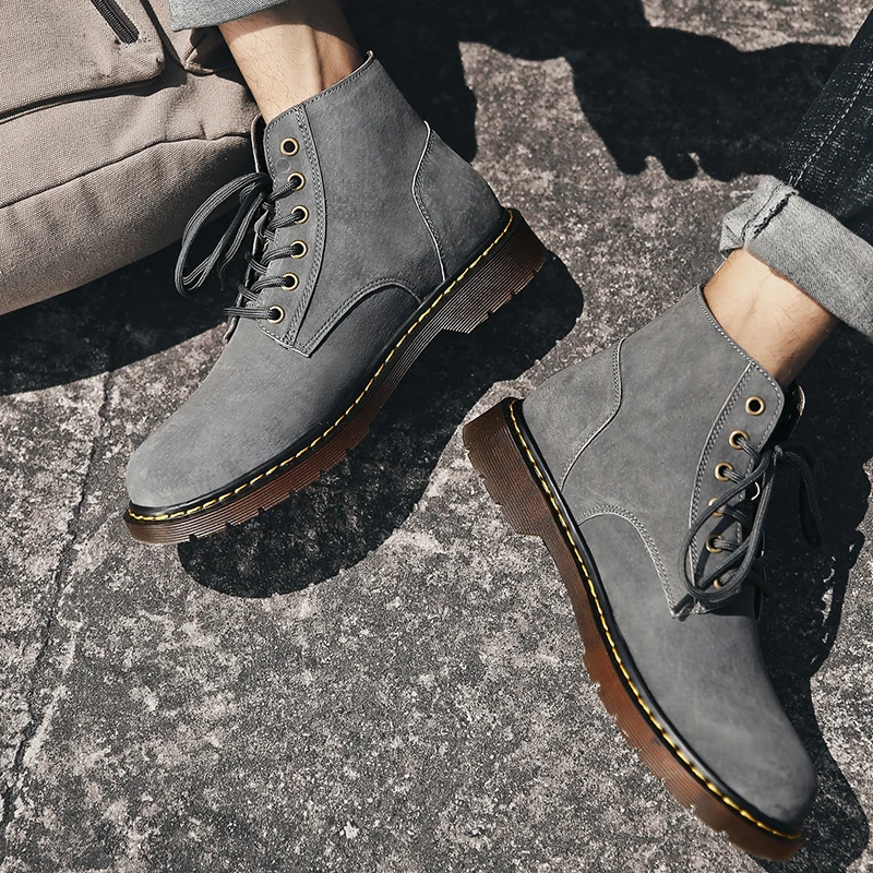 Мужские Фланелевые ботинки черные с высоким берцем рабочая обувь размеры 38-44 для