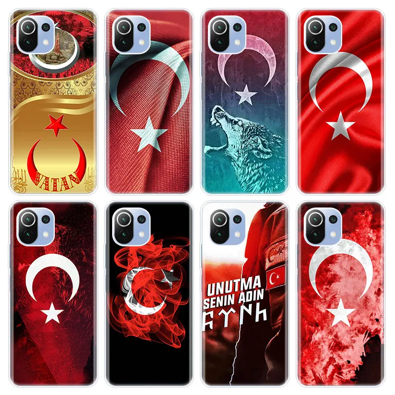 Силиконовый чехол с турецким флагом Турции для Xiaomi Mi POCO X3 GT NFC M3 F3 9T 10T Pro 11i 11T 9 9SE A1 A2