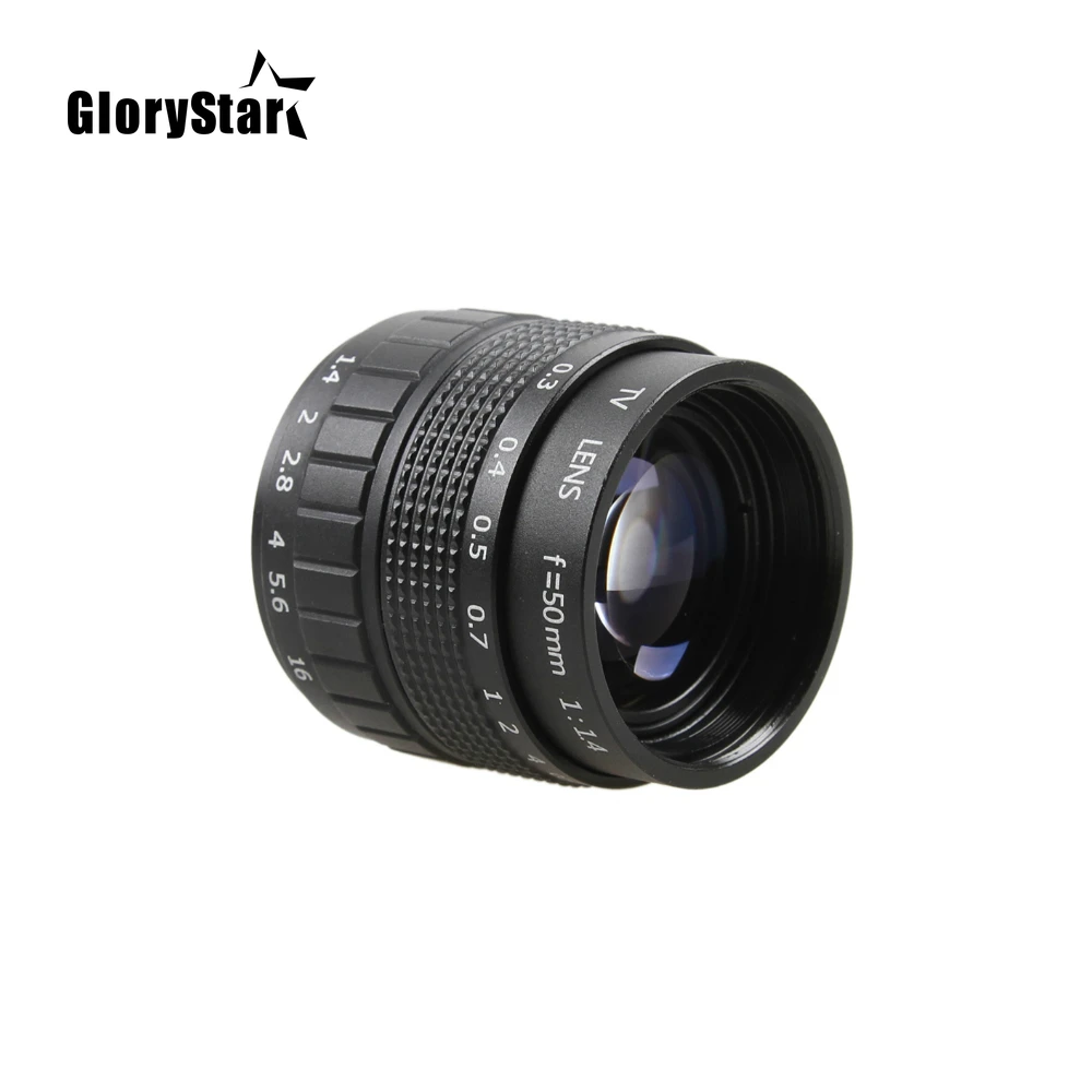 GloryStar 50 мм F1.4 CC ТВ кино объектив + C крепление макрокольцо для Nikon F AI SLR Камера D5600 D5300