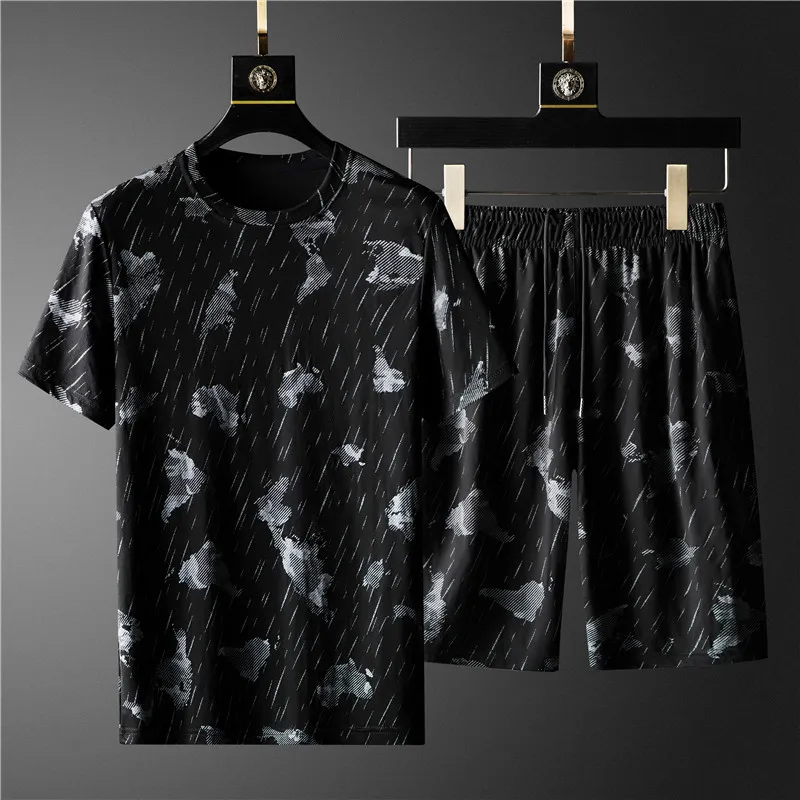 Спортивный костюм мужской повседневный Модный комплект с коротким рукавом