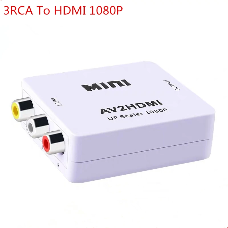 Адаптер AV/RCA 3RCA CVBS к HDMI 1080P видео преобразователь мини AV2HDMI адаптер для HDTV