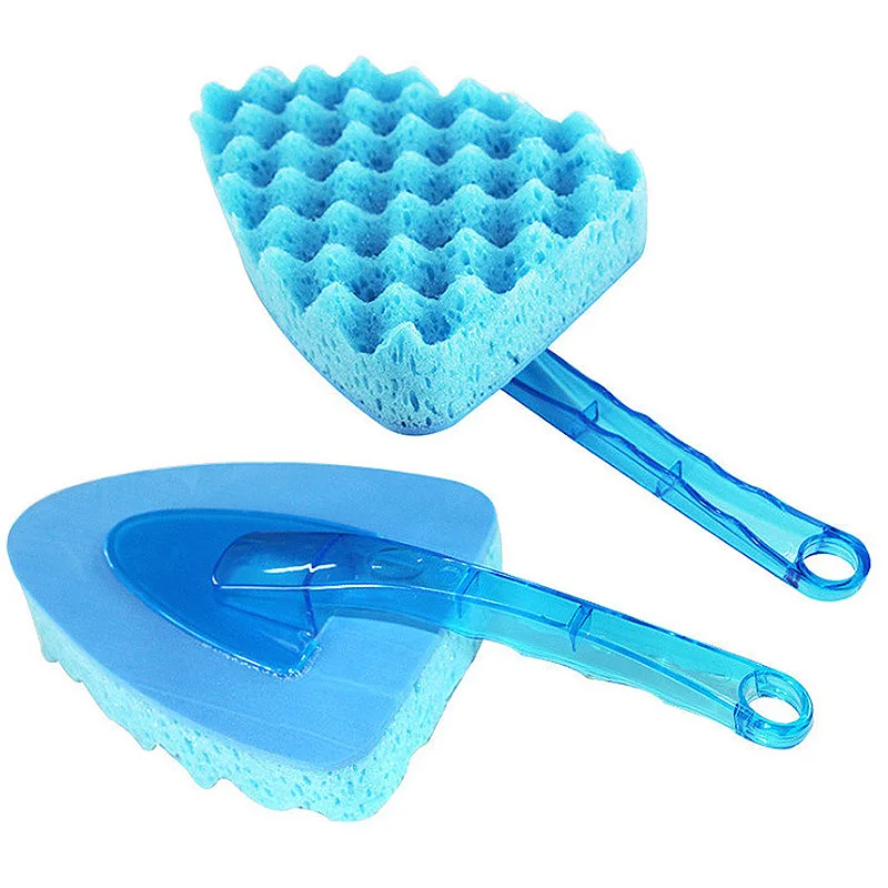 

Triangular Sponge Brush With Handle Blue Wave Car Wash Sponge Brush Car Wash And Wipe Tool For Car Beauty Maintenance