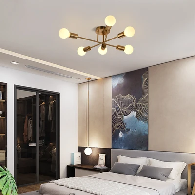 Современная люстра sputnik светильник в скандинавском стиле полуутопленное