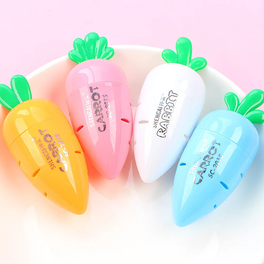 1 шт. Kawaii морковь Пластиковая точилка для карандашей школьные канцелярские