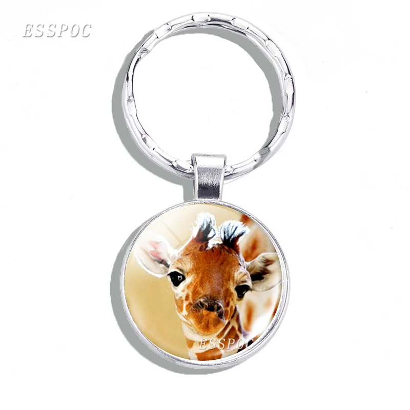 Круглый брелок для ключей в виде жирафа осла зебры овцы|Брелоки| |