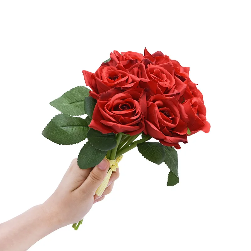 9 шт./компл. искусственные розы цветочный букет невесты для свадебного украшения