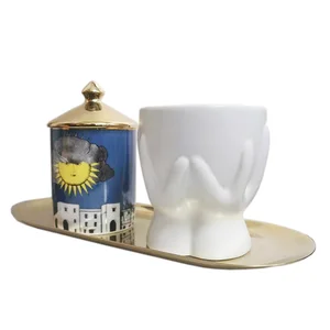 Подсвечник с портретом лица, сделай сам, банка для свечей ручной работы, ретро ящик для хранения, керамическая корзина, украшение для дома, коробка для хранения ювелирных изделий