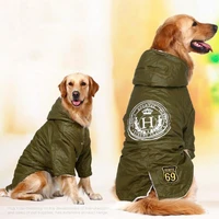 big dog clothes large dog coat green warm cotton padded two feet clothes thicken hoodie coat jacket dog clothes