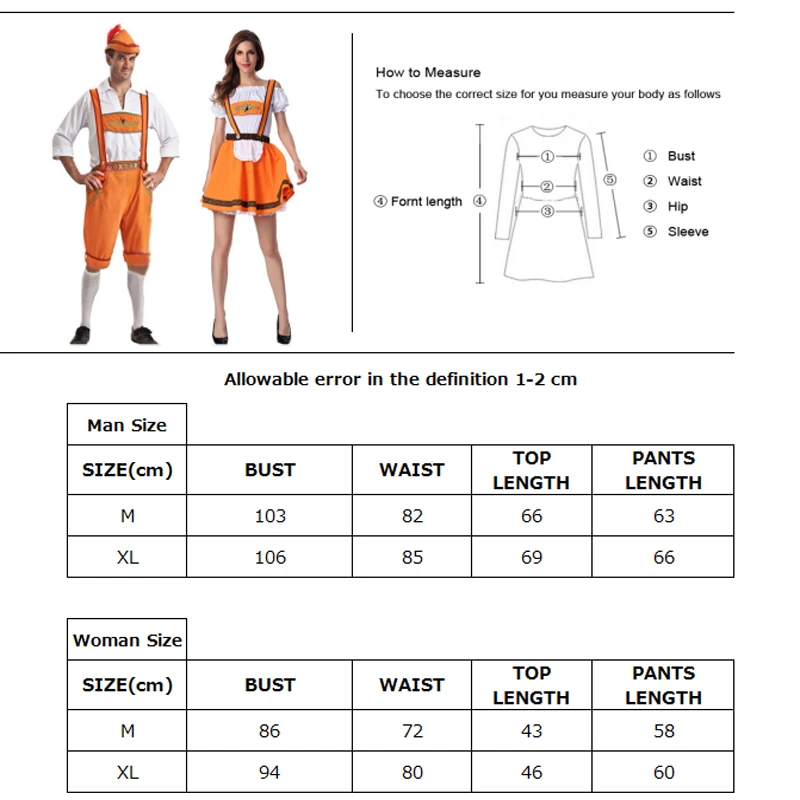 

Fashion Couples Carnival Oktoberfest Costume Parade Bar Clubwear Waitress Outfit Cosplay Halloween Fancy Party Dress
