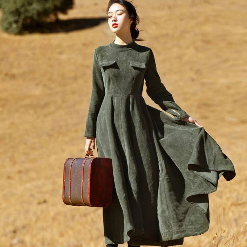 Новинка 2019 года сезон весна-осень однотонные Длинные вечерние платья для женщин