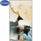 Современные золото Луна Дерево и олень алмазная живопись камни в форме ромба наклейки для рукоделия Бриллиантовая мозаичная фигурка животного Алмазная вышивка крестиком