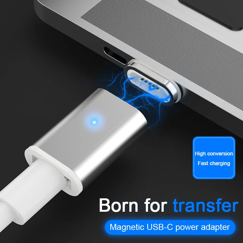 Магнитный адаптер USB C для iPhone XS X XR 8 7 поддержка QC3.0 Pin Micro Type-C разъем зарядки Huawei