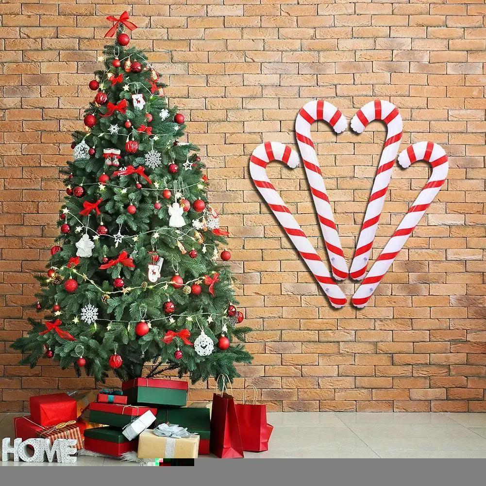 

Inflatable Christmas Cane Christmas Holiday Toy Props Candy Decoration Balloons Cane Merry Christmas Ornaments F1r4