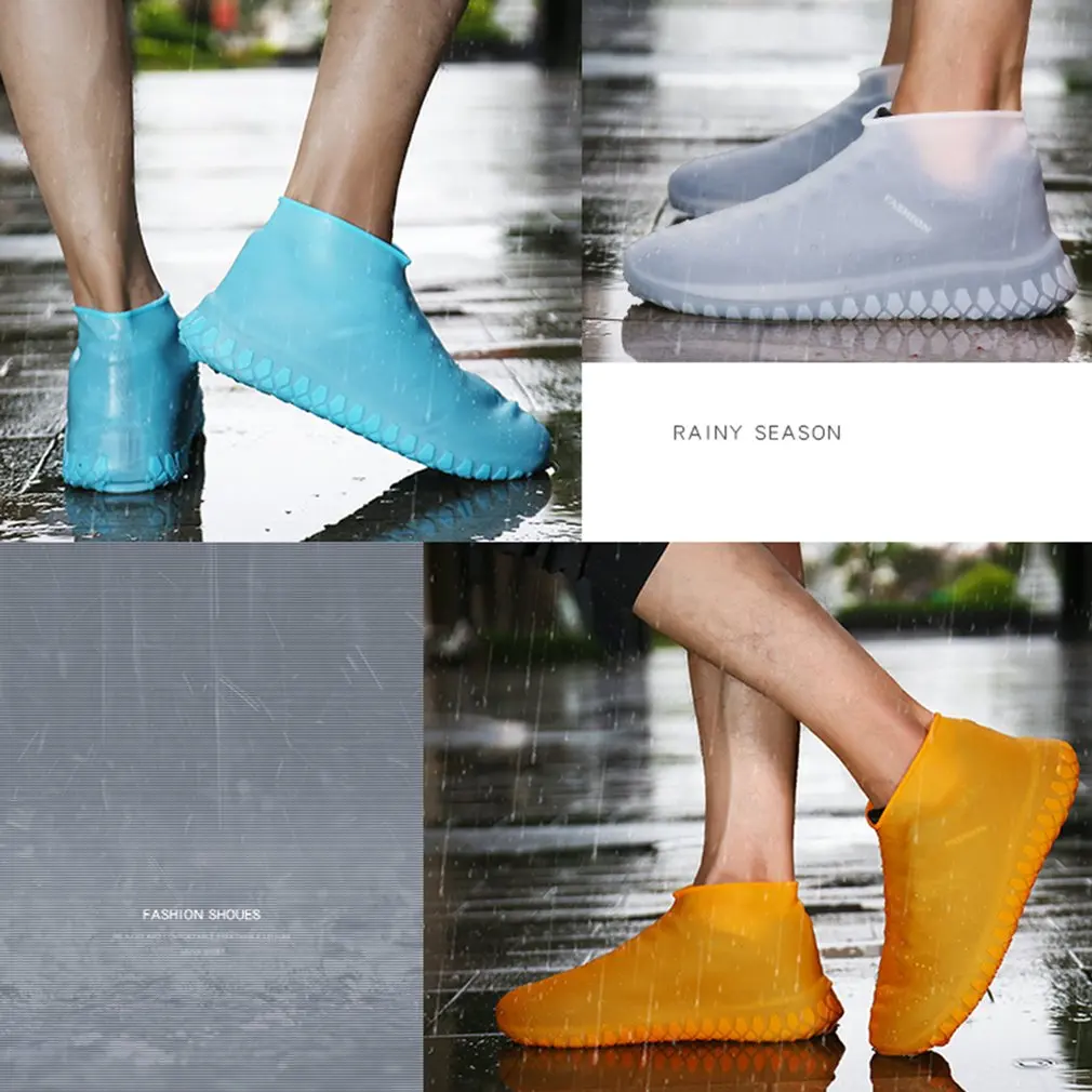 1 Pair Reusable Latex Waterproof Rain Shoes Covers Slip-resistant Rubber Boot Overshoes Accessories | Дом и сад