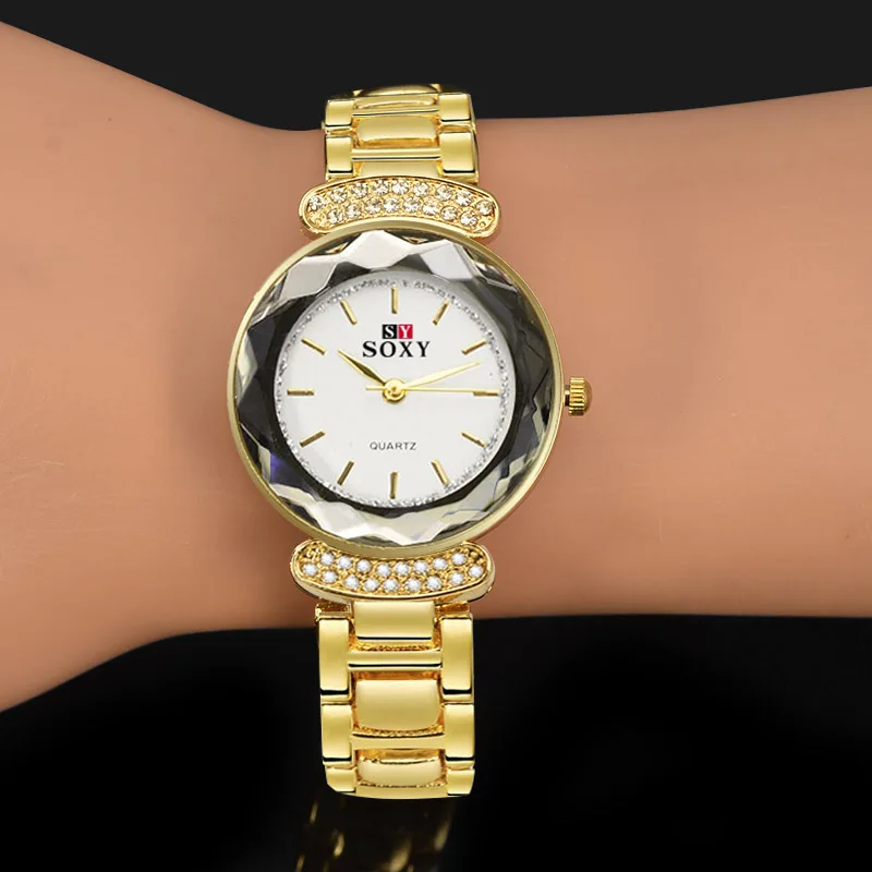 Новинка 2020 роскошные брендовые золотые часы браслет ультра тонкие женские из