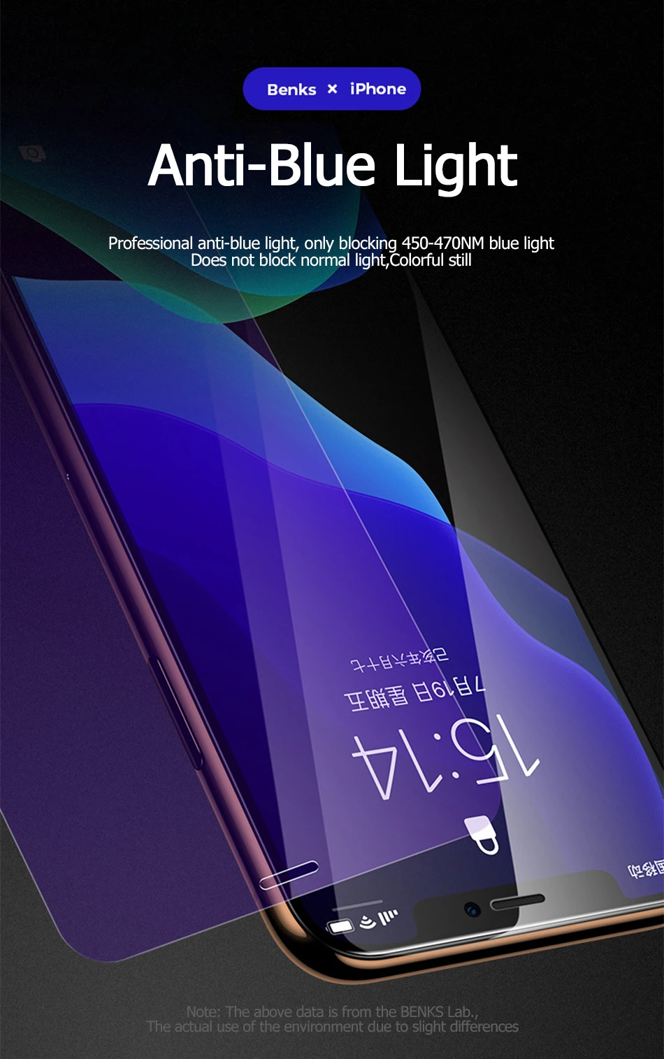 Benks OKR пленка из закаленного стекла 0,3 мм для iPhone 11 Pro Max, Защитная пленка для экрана против синего цвета AGC 9 H, Защитная пленка для передней панели без пузырьков