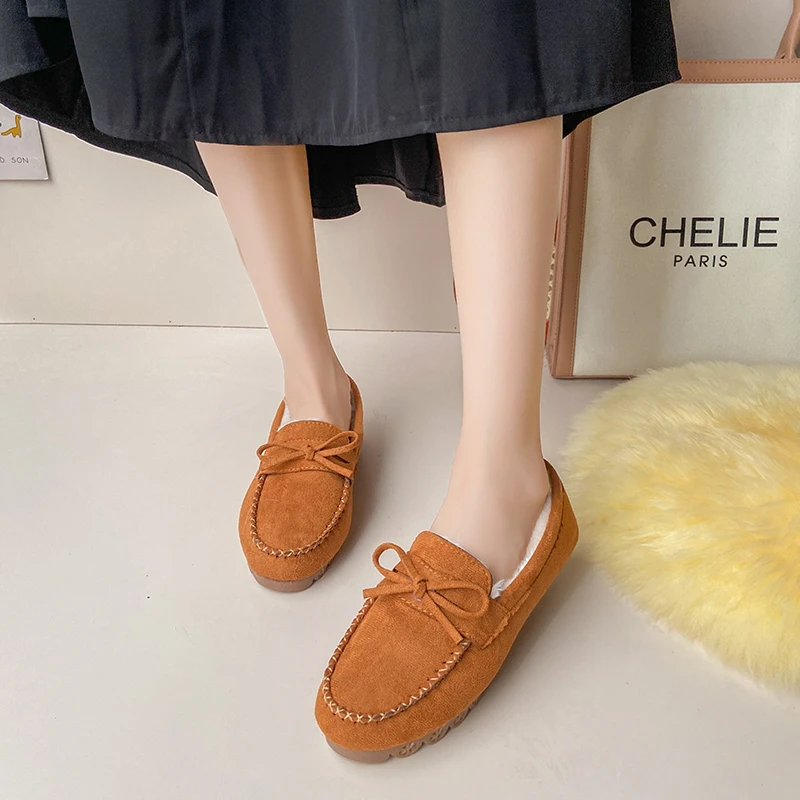 

Женские меховые лоферы, теплая Нескользящая однотонная обувь на плоской подошве, с круглым носком, на платформе, с коротким плюшем, для зимы,...