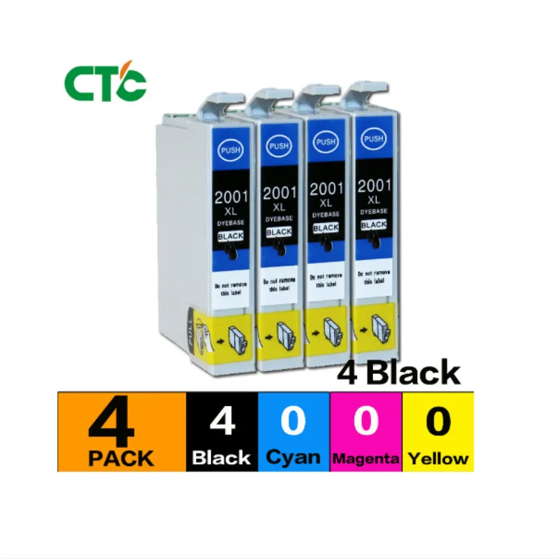 4 negro T2001 cartucho de tinta Compitalbe para XP-100 XP-200 XP-300 XP-400 XP-310 XP-410 WF-2510 WF-2520 WF-2530 impres WF-2540 |