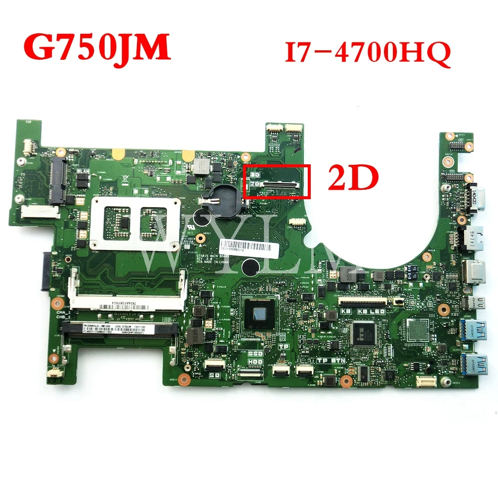 G750JM с i7 4700HQ CPU 2D Материнская плата ASUS G750J G750JS материнская для ноутбука 60NB04J0 MB1030