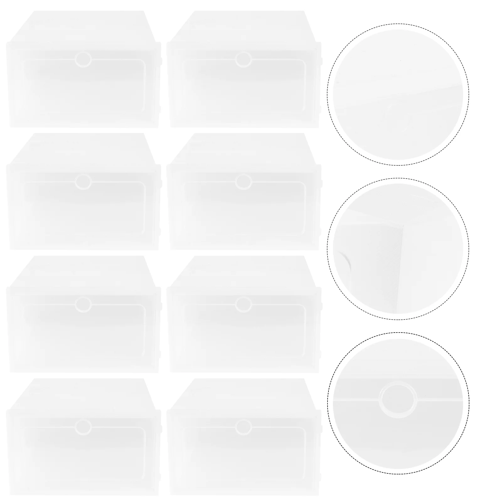 

12PCS Thicken Shoes Box Transparent Stackable Shoes Storage Box Plastic Shoe Container - Size (White)