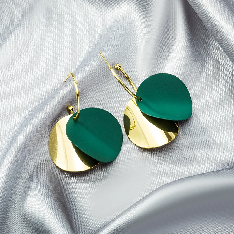 Женские Висячие серьги ZWC в Корейском стиле винтажные круглые подвески