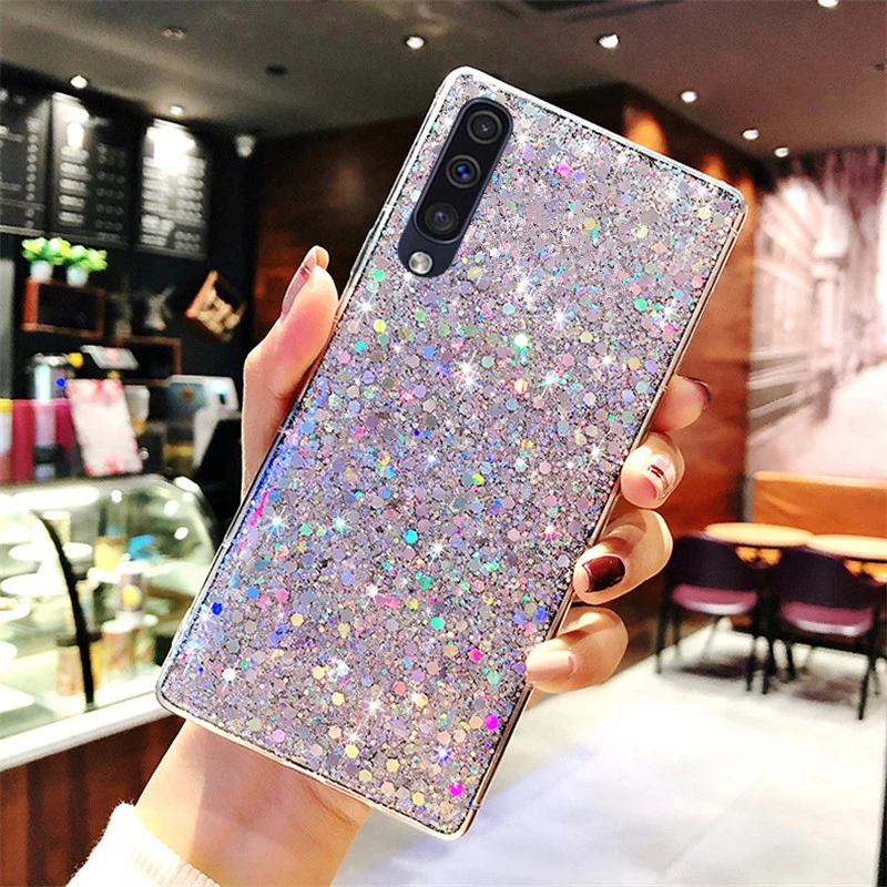 Мягкий чехол с блестками для Samsung Galaxy Note 10 Pro S7 S8 S9 J4 J6 J3 J5 2017 J530 A20E A10S A50S A30S