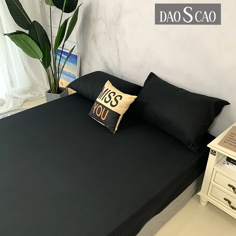 (Обновление нового продукта) однотонная натяжная простыня из 100% полиэстера