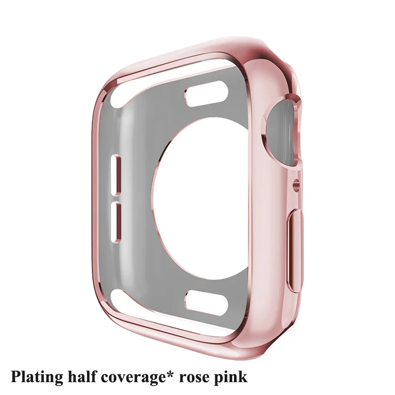 Защитный чехол для Apple Watch 38 мм, 42 мм, 40 мм 44 мягкий прозрачный TPU/Алюминий корпус из сплава для наручных часов Iwatch серии 5 4 3 2 1 Аксессуары - Цвет: Rose pink