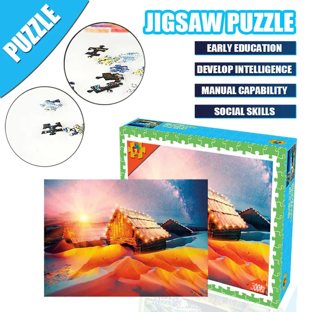 

300pcs Puzzle Family Game Famous Landscape Puzzle Cartoon jigsaw Puzzles 300 Pieces For Children Educational Toys New Year Gifts