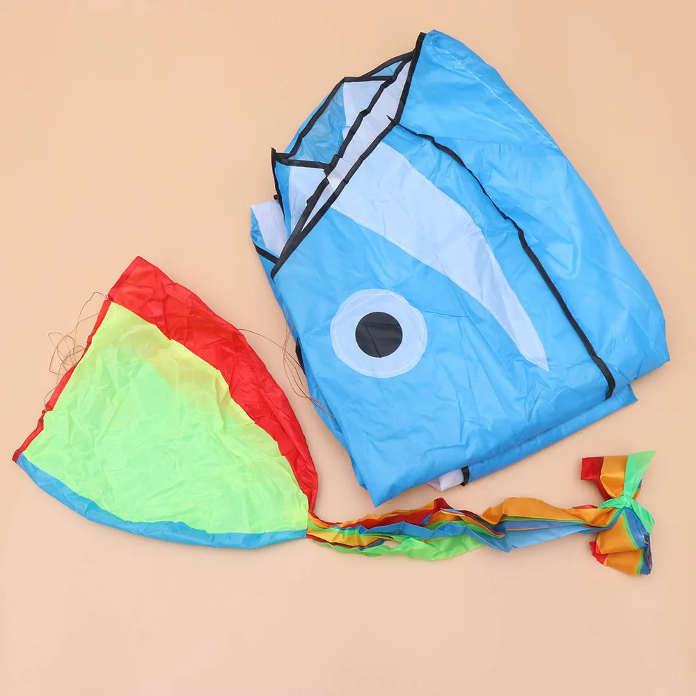 

3D Dolphin Kites Kids Outdoor Fun Square Beach Flying Dolphin Kite Easy To Fly (Blue)