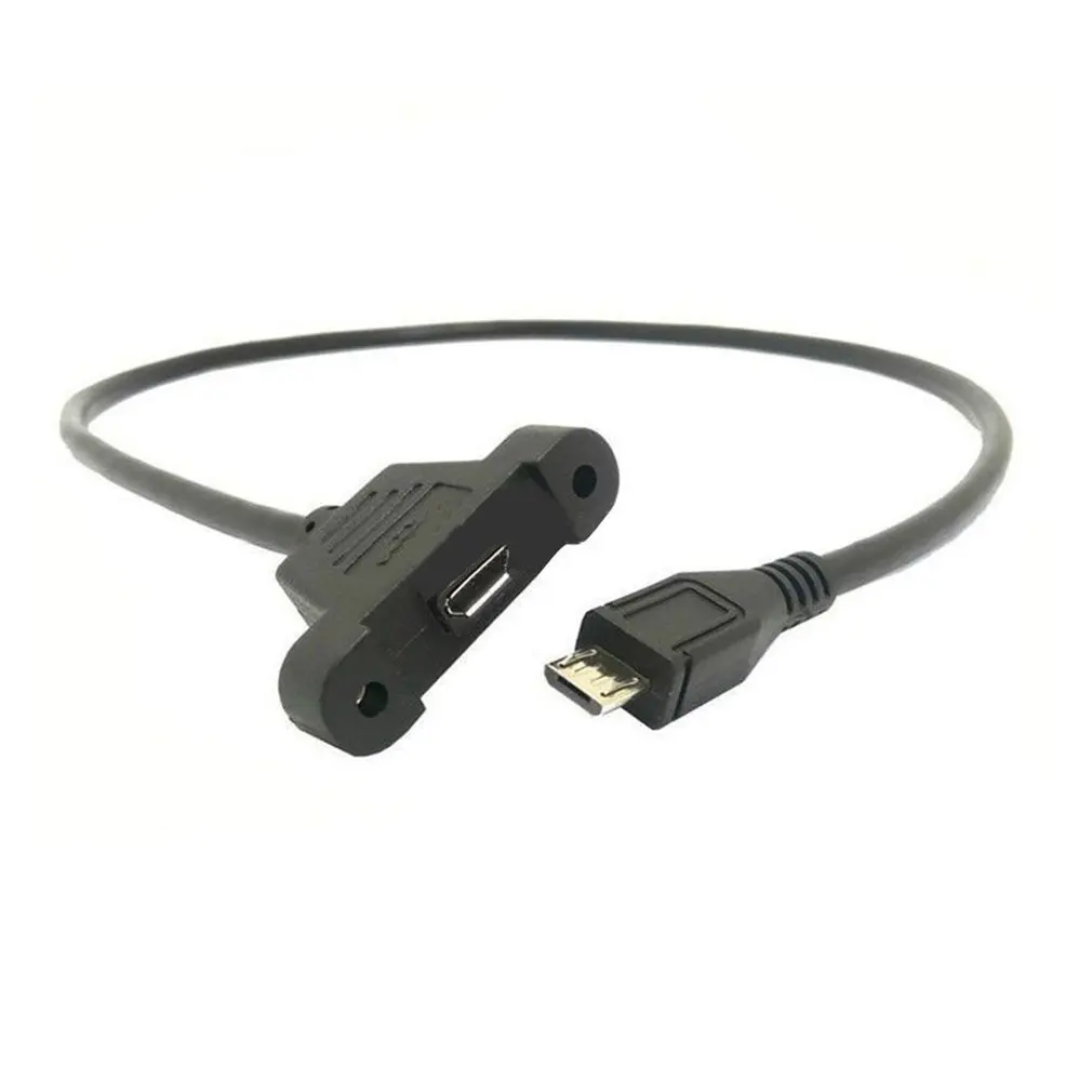 Micro USB 0 5 мм 5Pin папа к женскому w/резьбовое отверстие Панель Крепление
