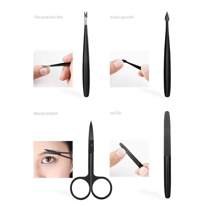 

10pcs Stainless Steel Manicure Pedicure Nail Clipper Cutter Travel Grooming Tool