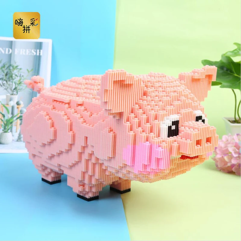 Xizai 8031 Мультяшные розовые милые свиньи животные Домашние 3D модель DIY Мини