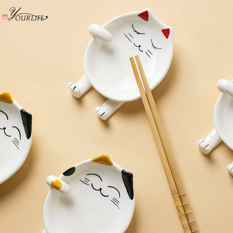 OYOURLIFE симпатичный мультяшный керамический держатель крышки кастрюли кухонная