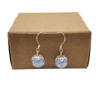 blue luminous sand glow in the dark sterling 925 silver needle drop earrings for women boho fashion jewelry bohemian cute