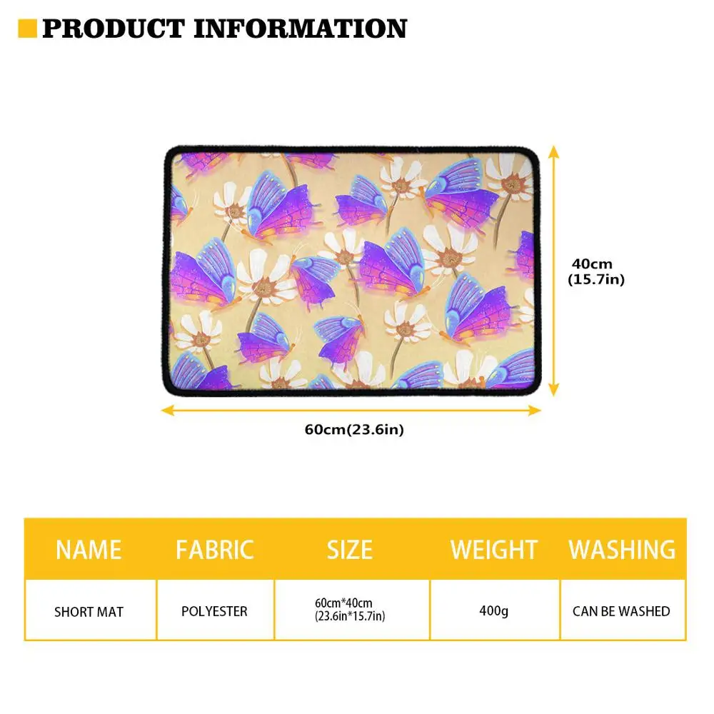 

Upetstory Creative Washable Floral Daisy Print Doormat Bath Mats Home Decor Floor Door Mats Nonslip Outdoor Indoor Kitchen Mats