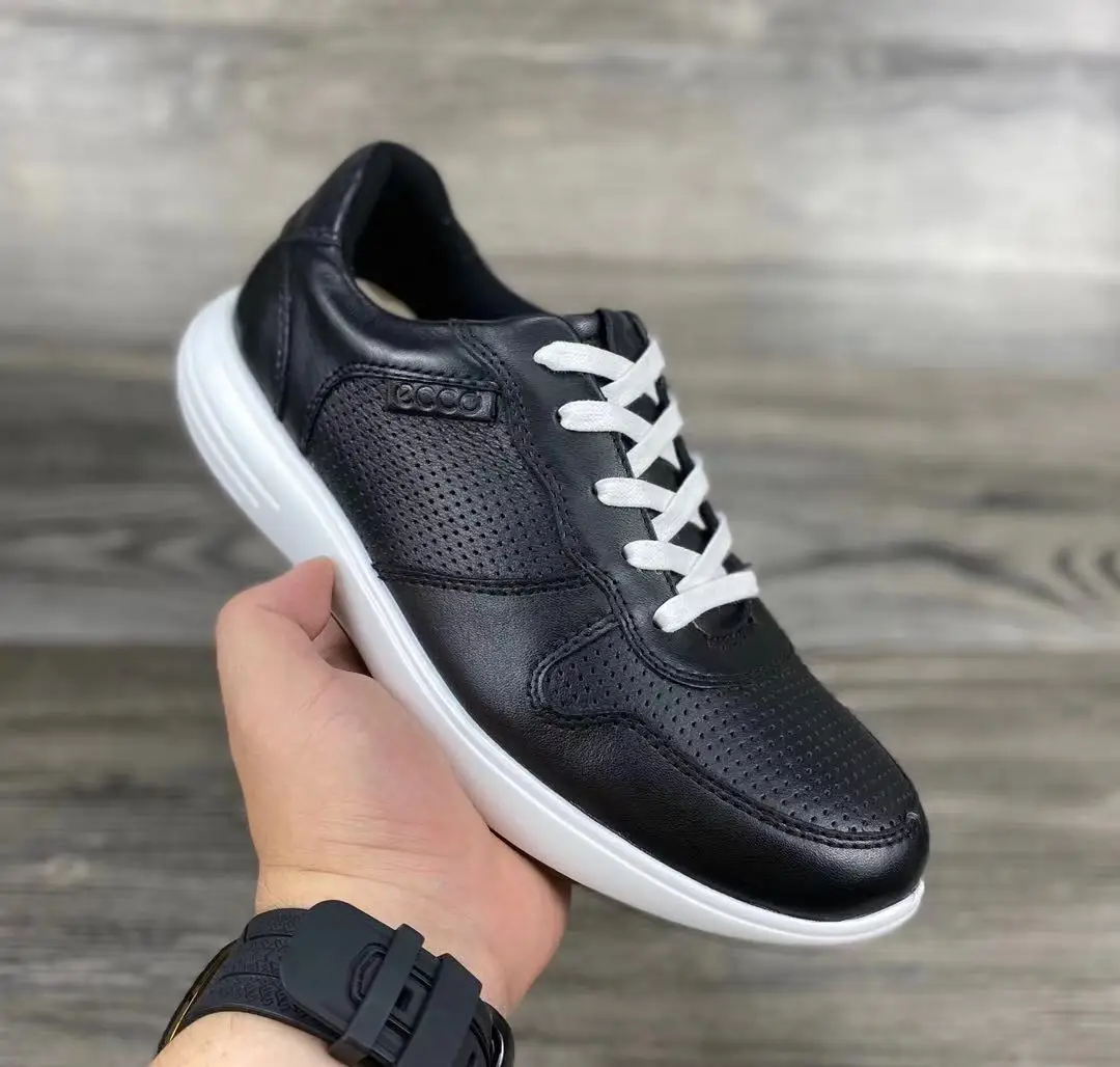 

Men Jogging Walking Shoes New Golf Shoes White High Genuine Quality Golf Footwears Size 39-45 Brand Leather Sport Sneakers