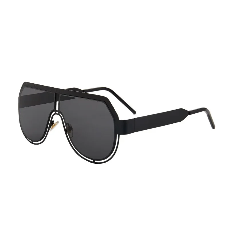 Pilot Sunglasses Men Women Punk Glasses Oversized Metal Flat Top Frame Gradient Lens Retro Brand Design UV400 Luxury